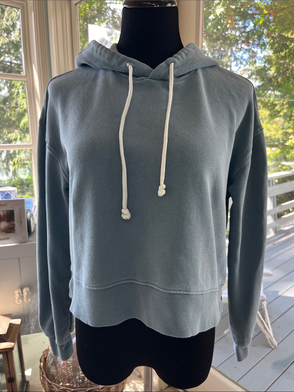 Z Supply Dusty Blue Drawstring Hoodie
